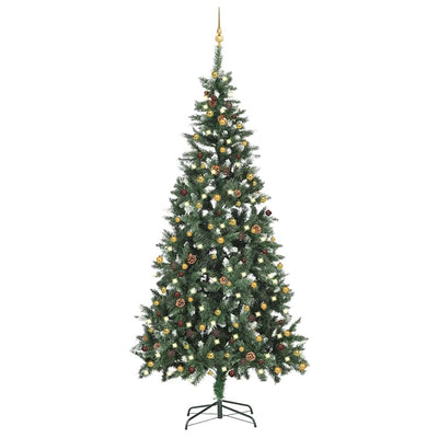 VIDAXL KUNSTKERSTBOOM mit Beleuchtung und Weihnachtsbällen 210 cm