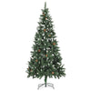 VIDAXL KUNSTKERSTBOOM mit Leuchten Weihnachtsbällchen Kiefernkegel 210 cm