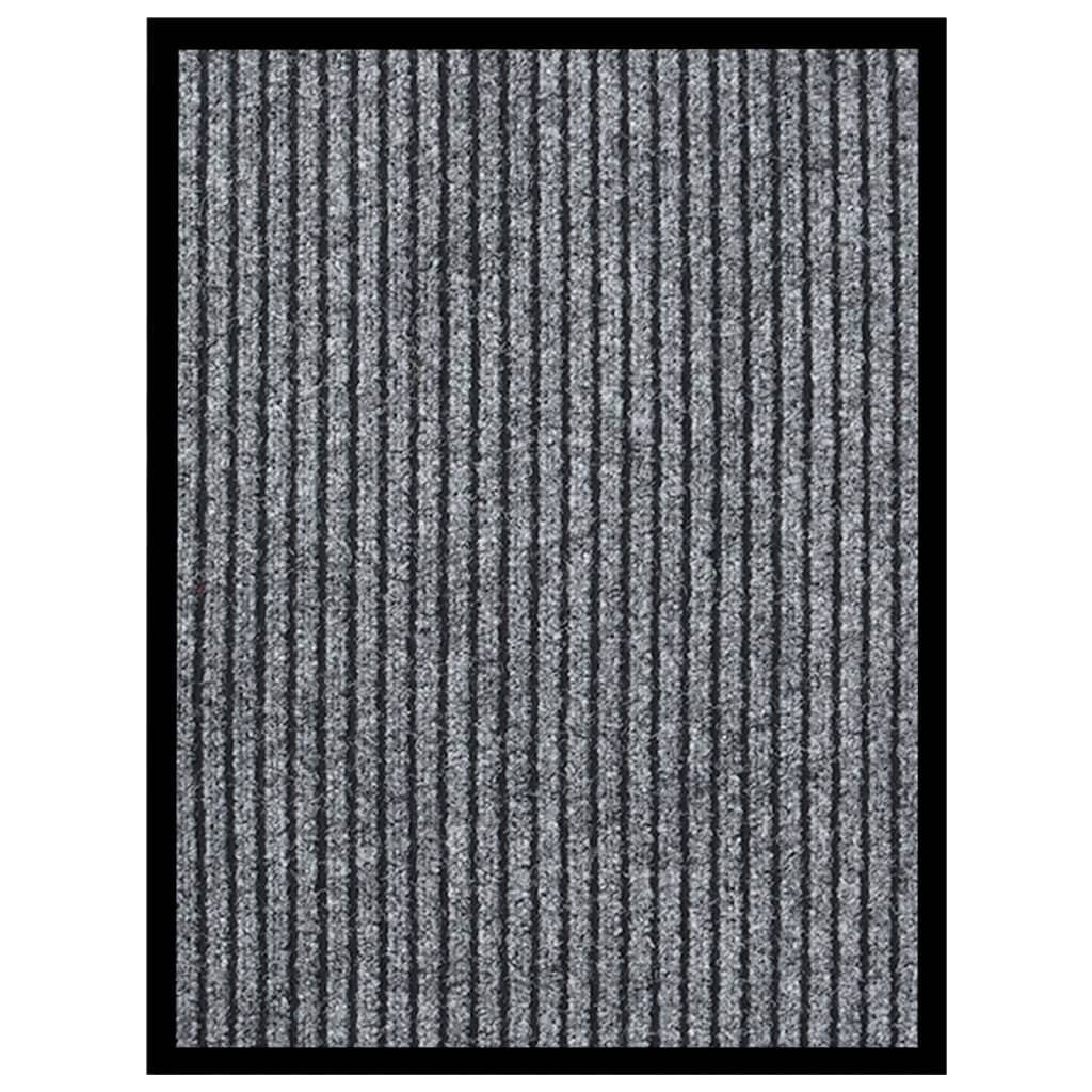 VIDAXL POORMAT 40x60 cm gestreiftes Grau