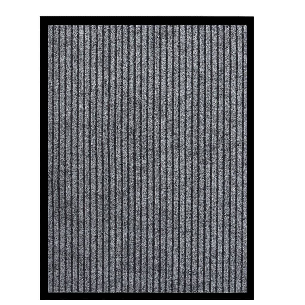 VIDAXL POORMAT 60x80 cm gestreiftes Grau