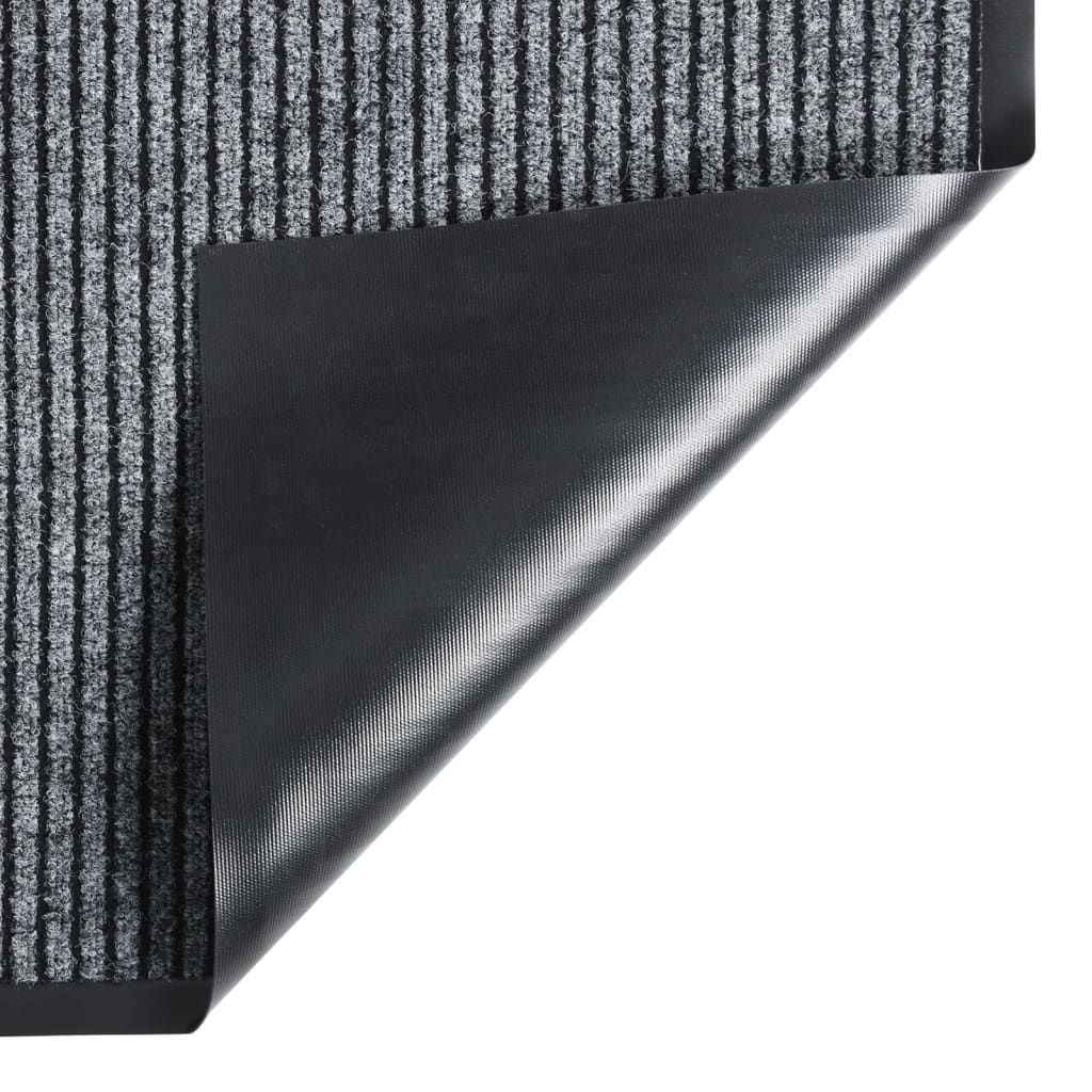 VIDAXL POORMAT 60x80 cm gestreiftes Grau