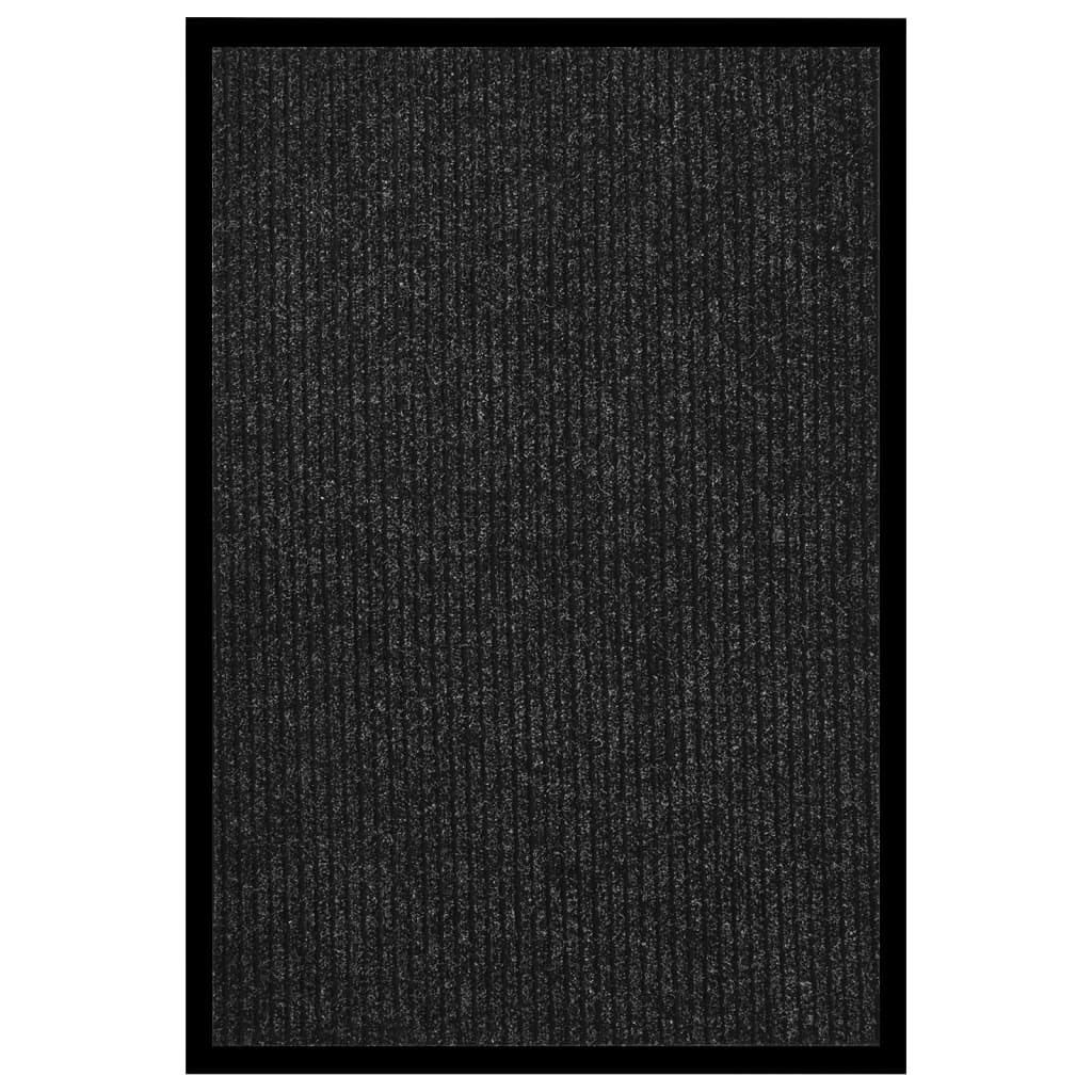 VIDAXL PORTOMAT 80x120 cm gestreiftes Anthrazit