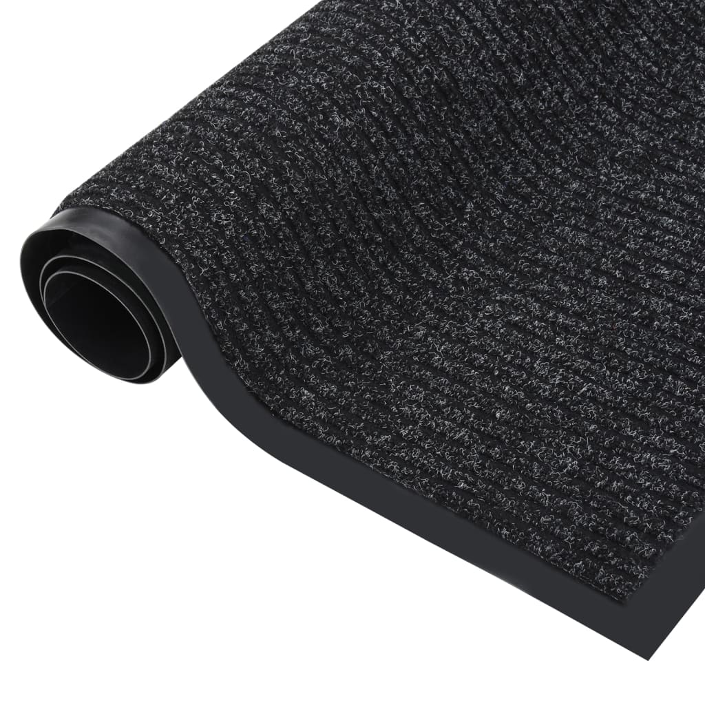 VIDAXL PORTOMAT 80x120 cm gestreiftes Anthrazit