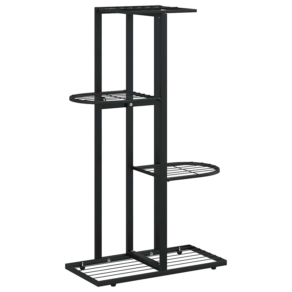 Vidaxl Blütenstandard mit 4 Schichten 43x22x76 cm Metallschwarz