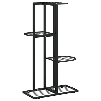 Vidaxl Blütenstandard mit 4 Schichten 43x22x76 cm Metallschwarz