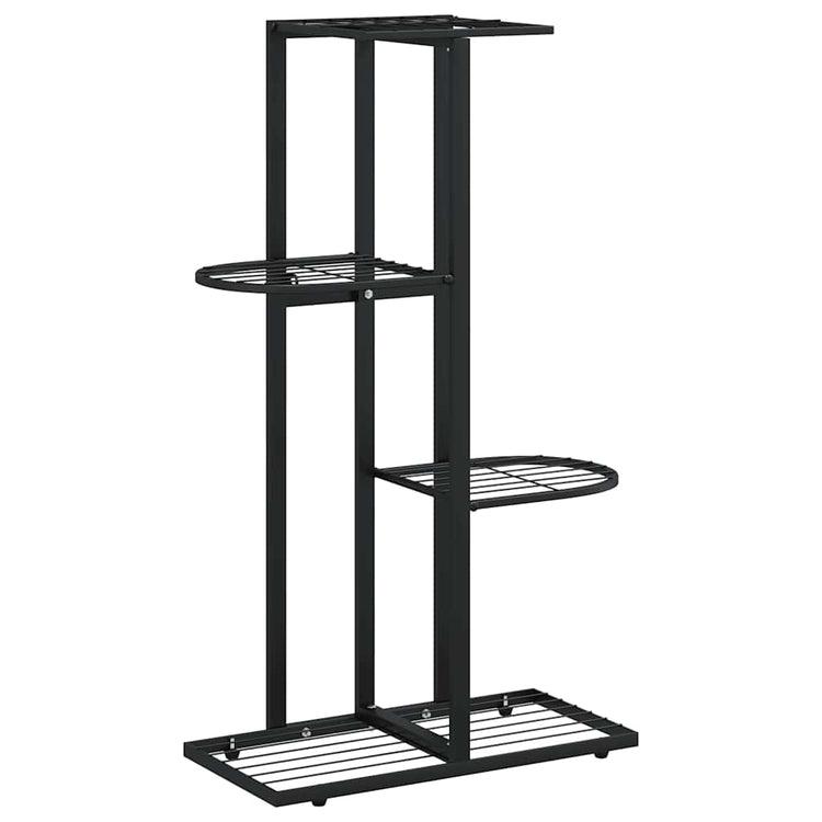 Vidaxl Blütenstandard mit 4 Schichten 43x22x76 cm Metallschwarz