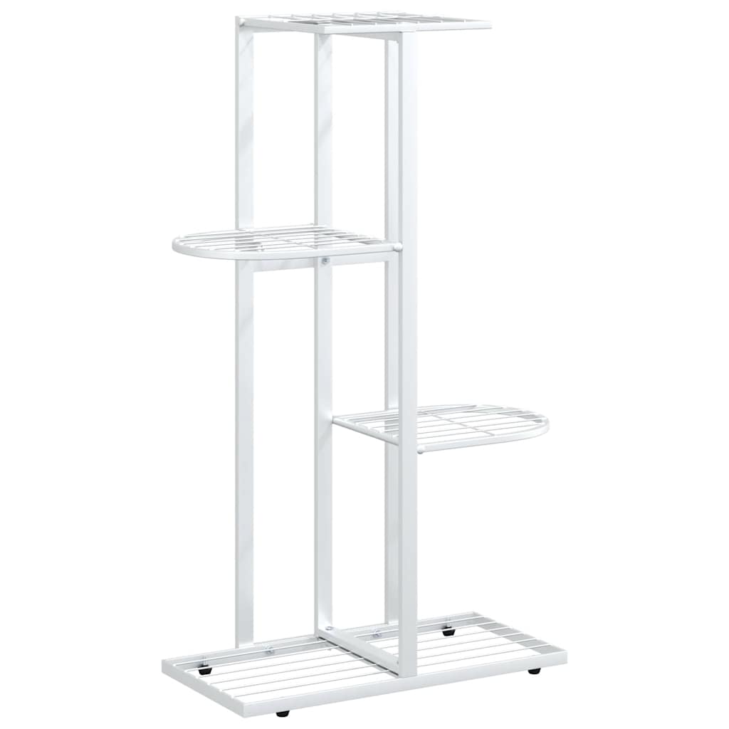 Vidaxl Blütenstandard mit 4 Schichten 43x22x76 cm Metallweiß
