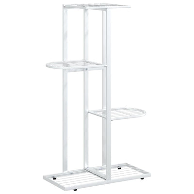 Vidaxl Blütenstandard mit 4 Schichten 43x22x76 cm Metallweiß