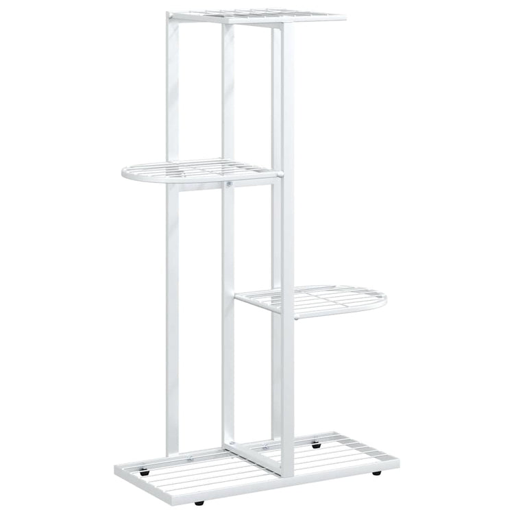 Vidaxl Blütenstandard mit 4 Schichten 43x22x76 cm Metallweiß