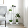 Vidaxl Blütenstandard mit 4 Schichten 43x22x76 cm Metallweiß