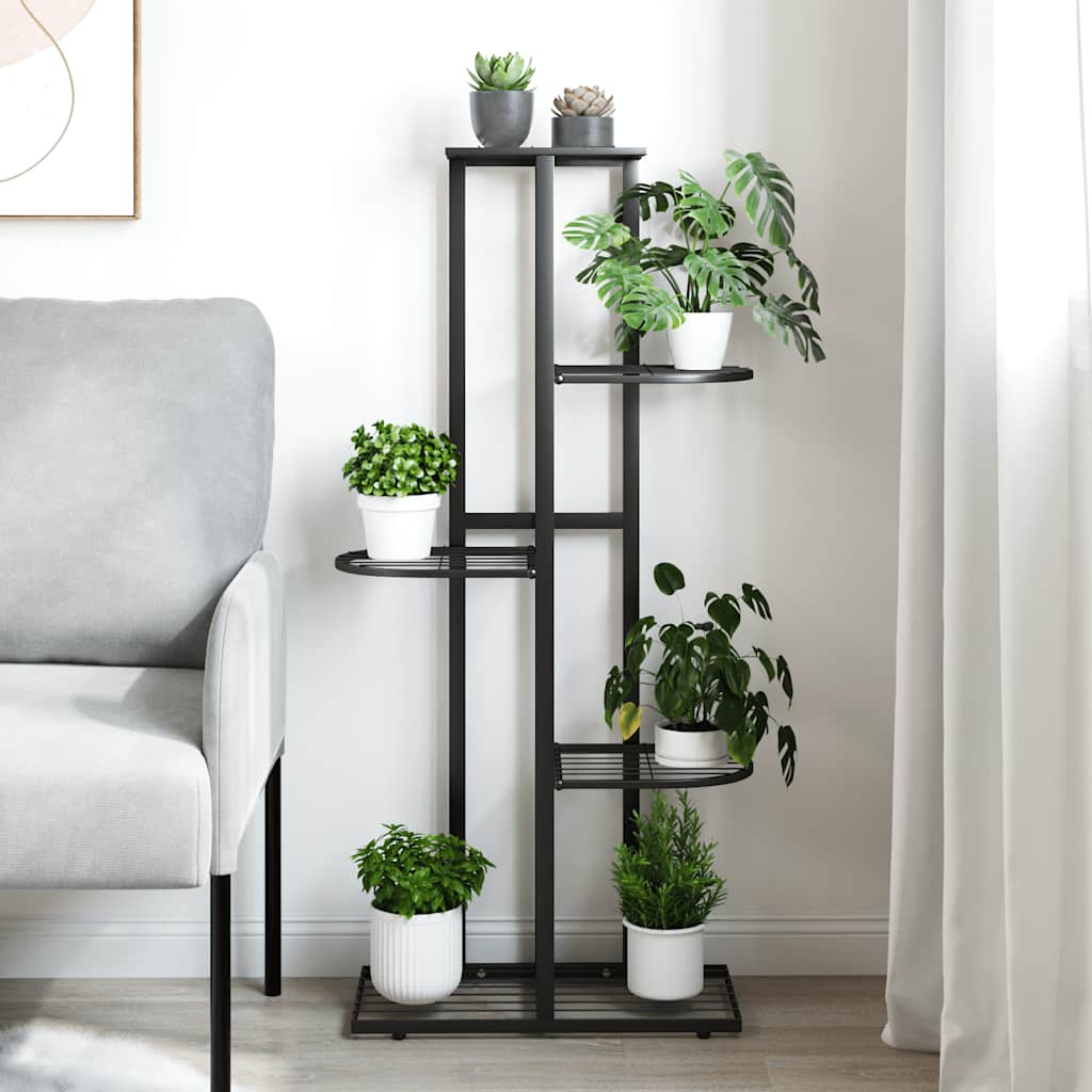 Vidaxl Blütenstandard mit 5 Schichten 43x22x98 cm Metallschwarz