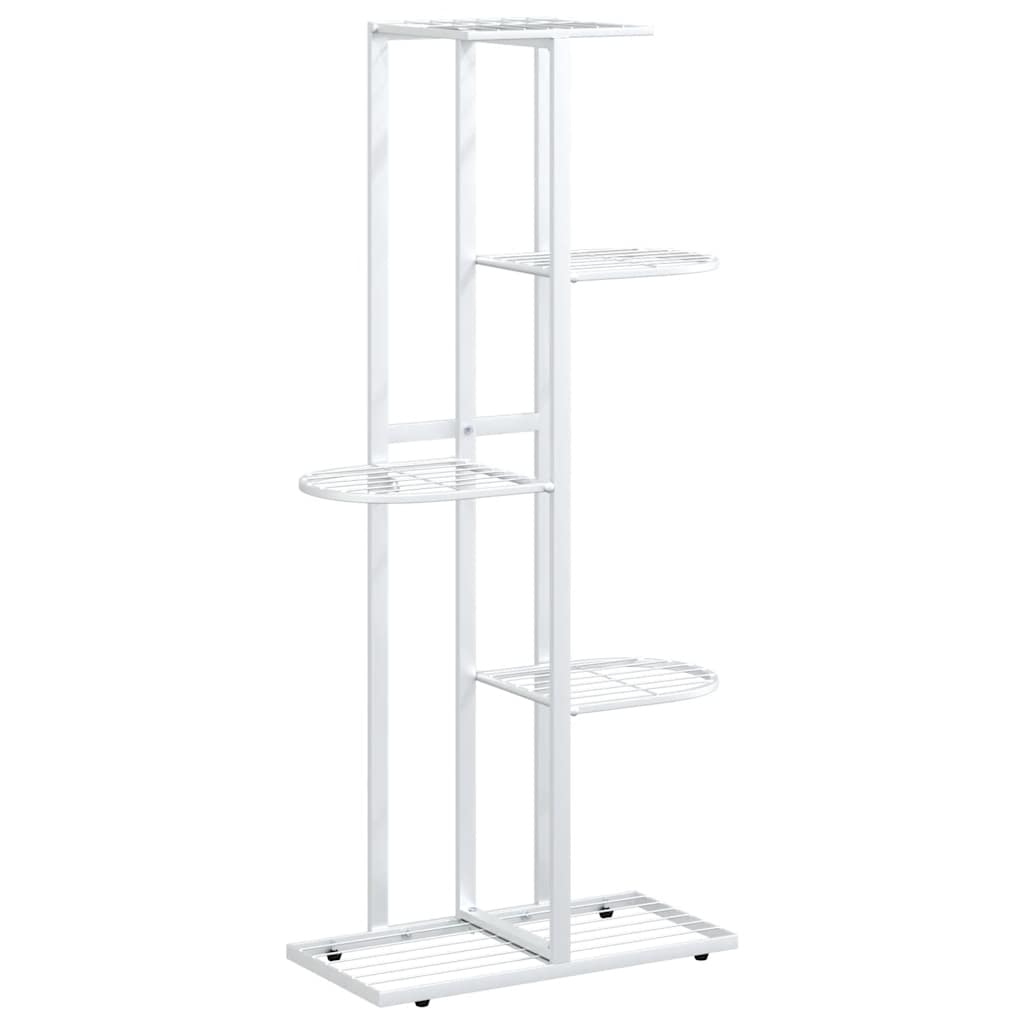Vidaxl Blütenstandard mit 5 Schichten 43x22x98 cm Metallweiß