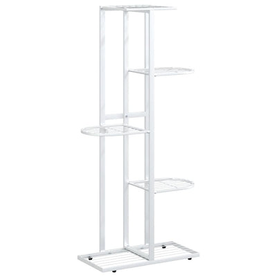 Vidaxl Blütenstandard mit 5 Schichten 43x22x98 cm Metallweiß