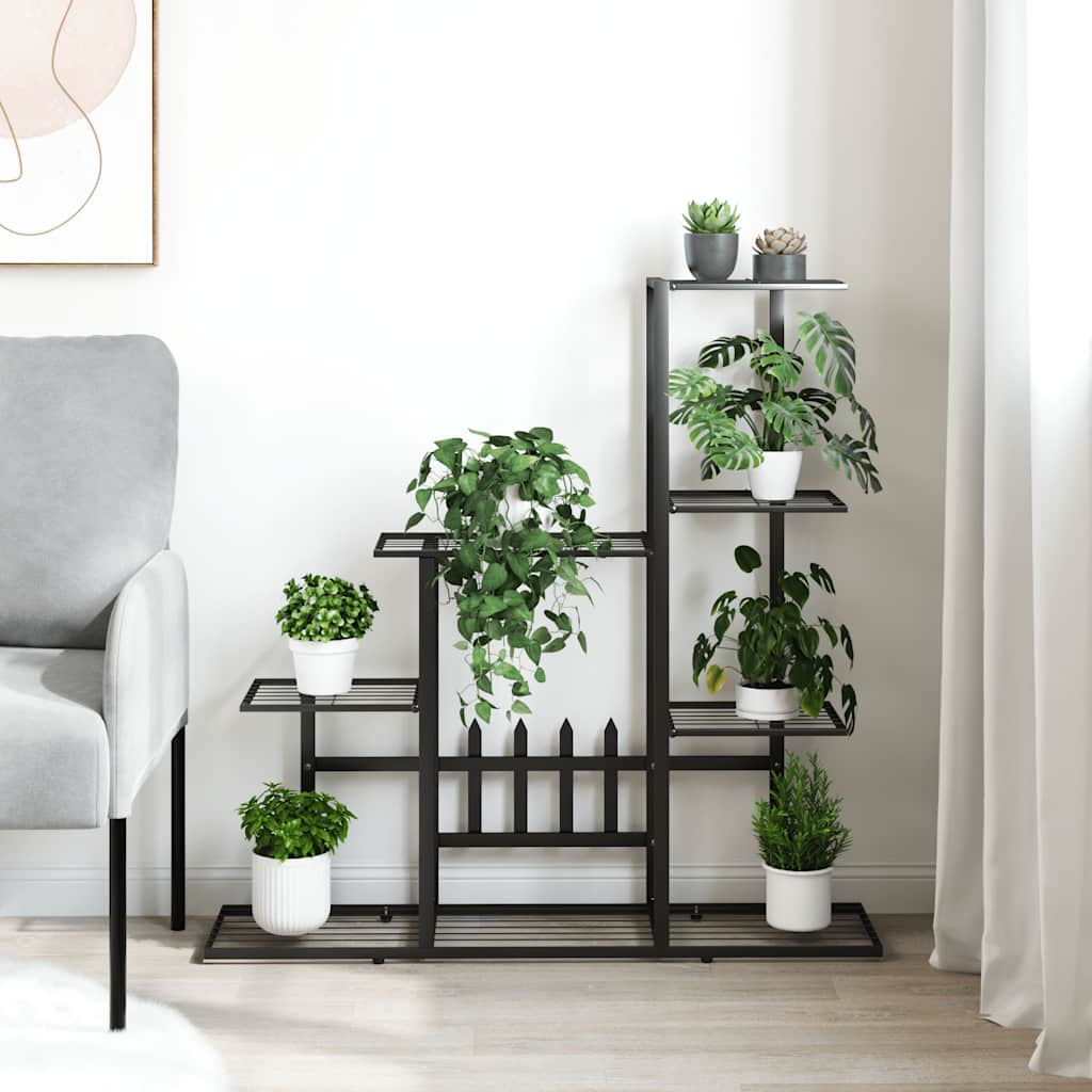 Vidaxl Blumenstandard 94.5x25x88 cm Metallschwarz