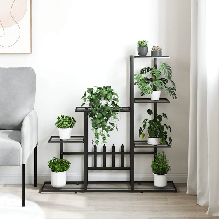 Vidaxl Blumenstandard 94.5x25x88 cm Metallschwarz