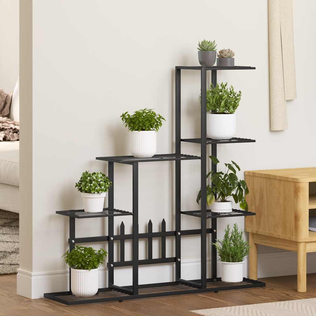 Vidaxl Blumenstandard 94.5x25x88 cm Metallschwarz