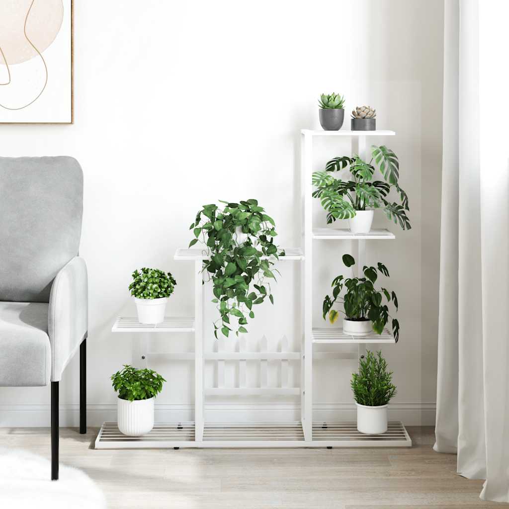 Vidaxl Blumenstandard 94.5x25x88 cm Metall Weiß