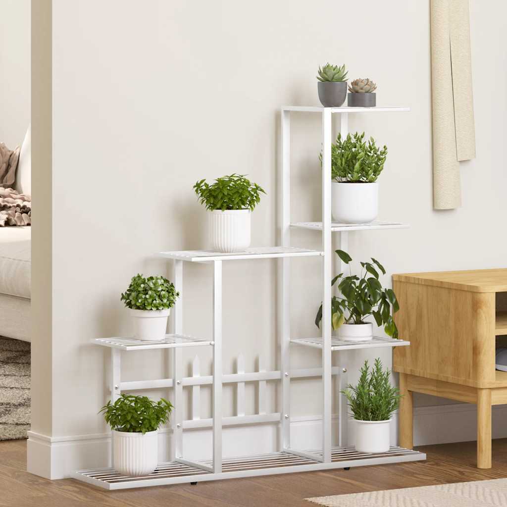 Vidaxl Blumenstandard 94.5x25x88 cm Metall Weiß