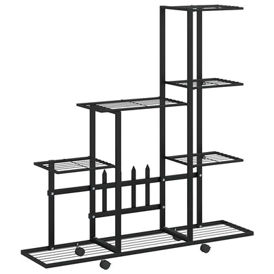 Vidaxl Blütenständer mit Rädern 94,5 x 25 x 92,5 cm Metallschwarz