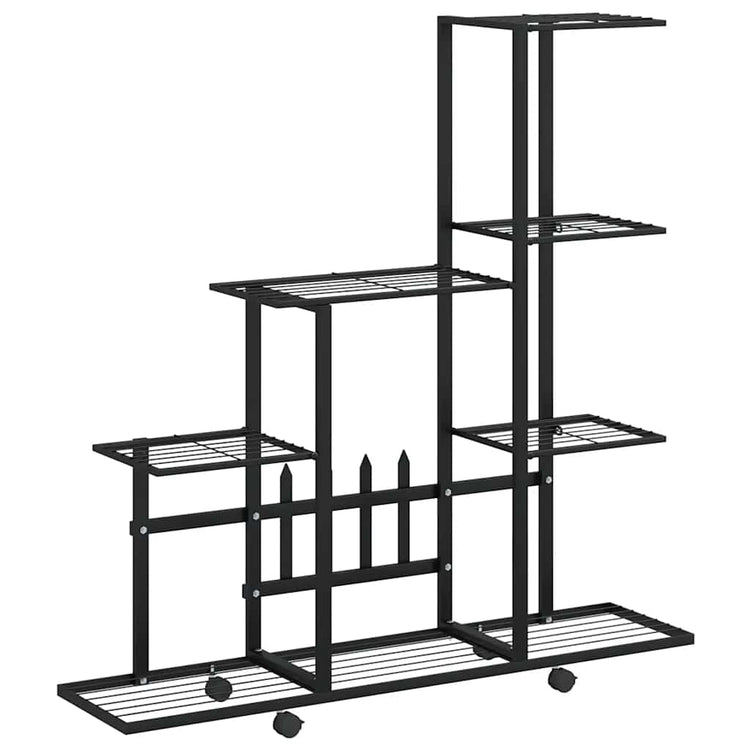 Vidaxl Blütenständer mit Rädern 94,5 x 25 x 92,5 cm Metallschwarz