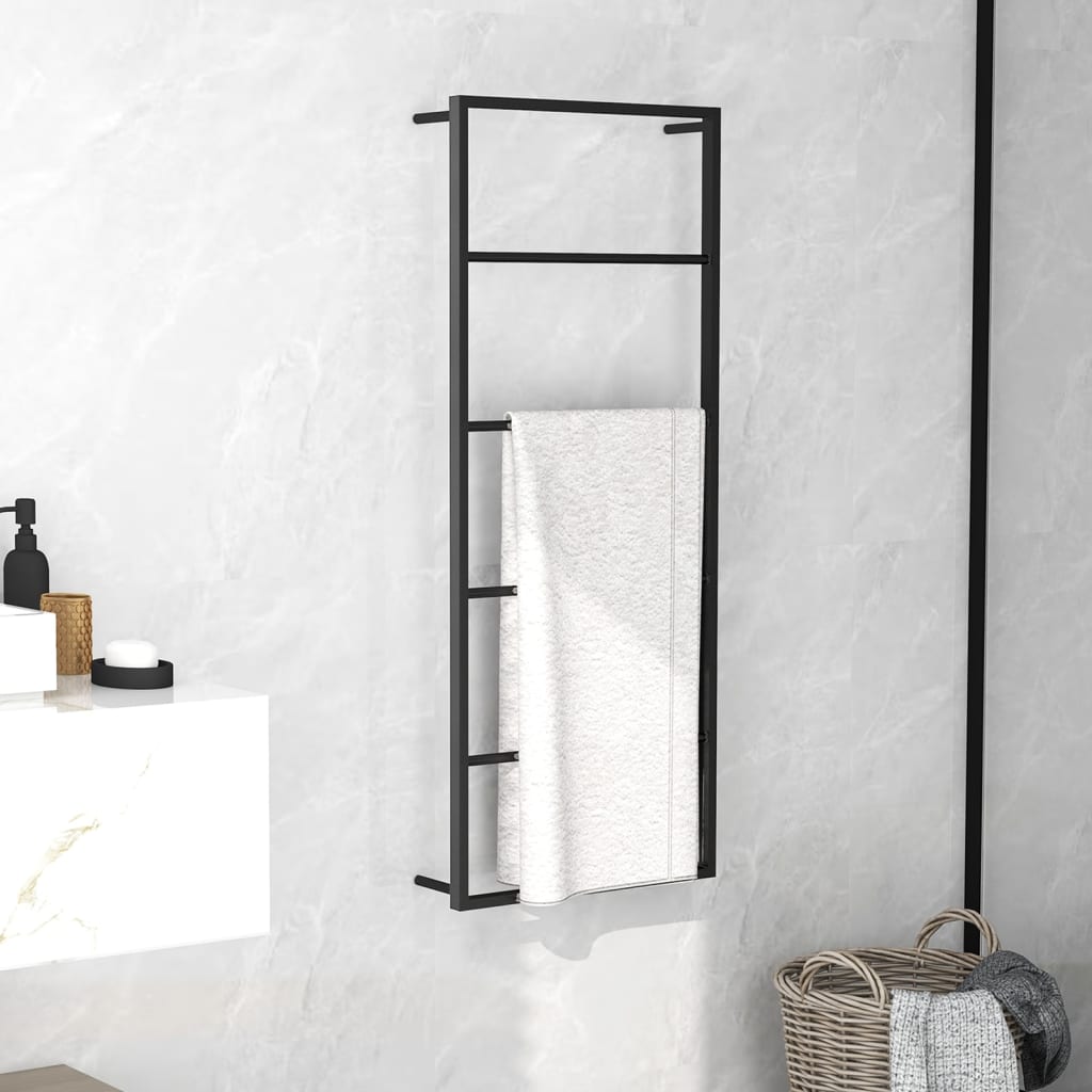 Vidaxl -Handtuchregal 45x10x115 cm Stahlschwarz