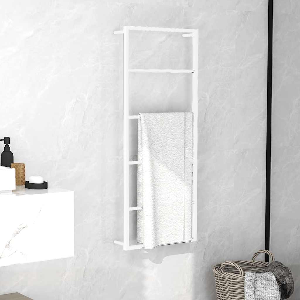 Vidaxl -Handtuchregal 45x10x115 cm Stahlweiß
