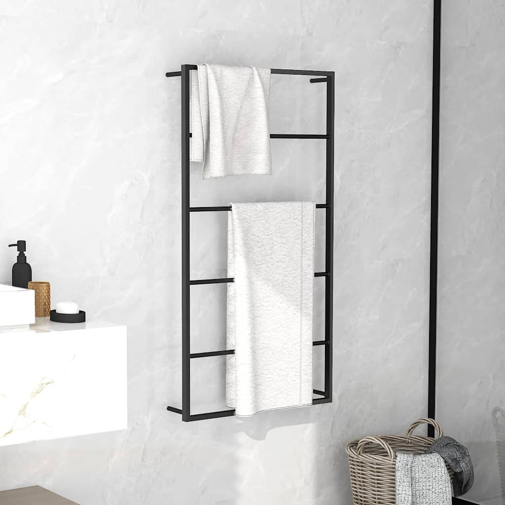 Vidaxl -Handtuchregal 60x10x116 cm Stahlschwarz