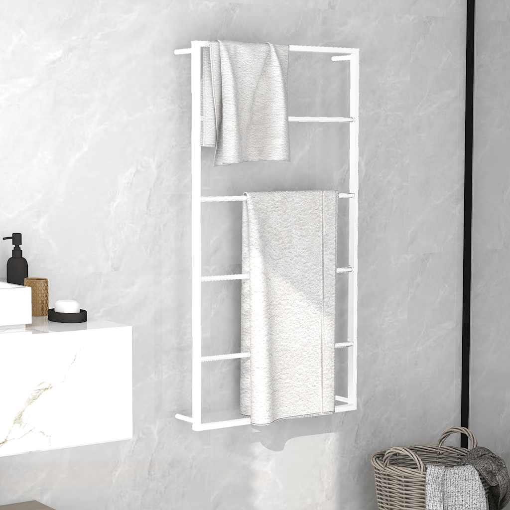 Vidaxl -Handtuchregal 60x10x116 cm Stahlweiß