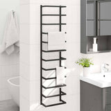 Vidaxl -Handtuchregal 24x12x96 cm Stahlschwarz - afbeelding 3