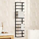 Vidaxl -Handtuchregal 24x12x96 cm Stahlschwarz - afbeelding 1