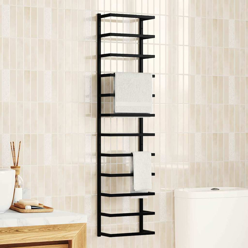 Vidaxl -Handtuchregal 24x12x96 cm Stahlschwarz