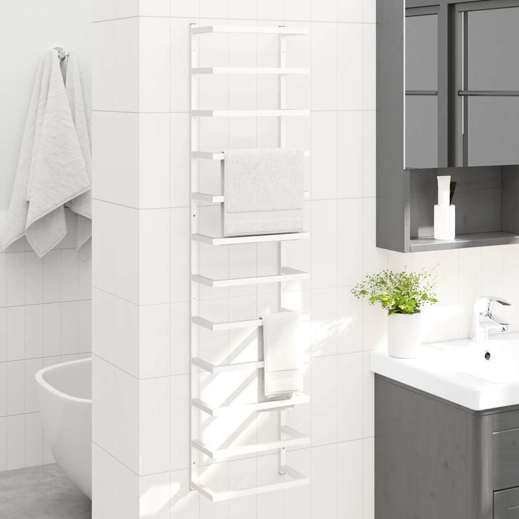 Vidaxl -Handtuchregal 24x12x96 cm Stahlweiß