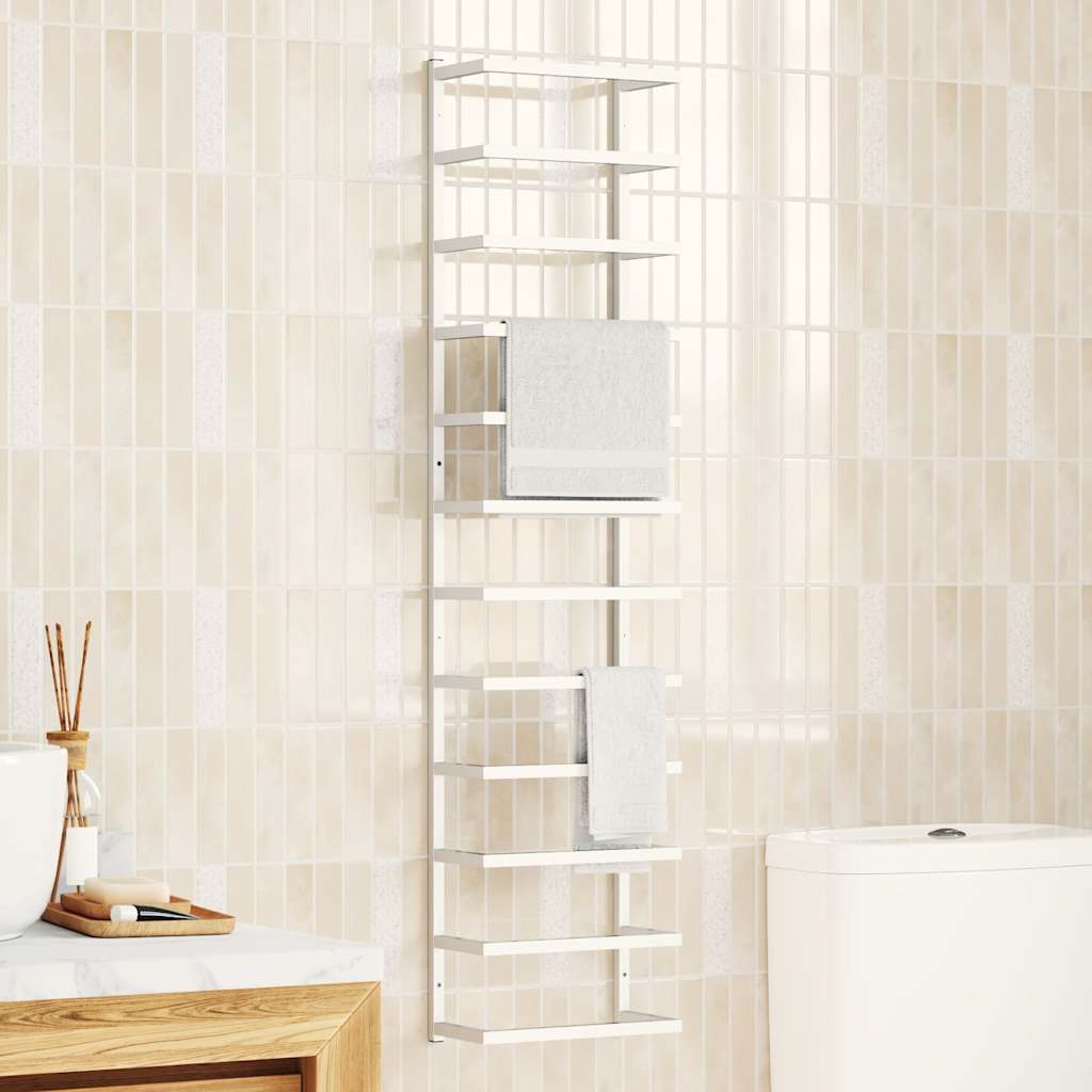 Vidaxl -Handtuchregal 24x12x96 cm Stahlweiß
