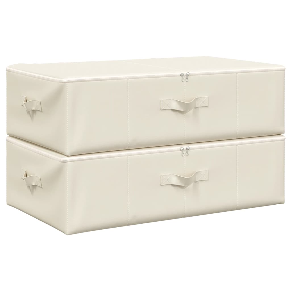 VIDAXL -Speicherboxen 2 ST 70x40x18 cm Stoffcreme gefärbt