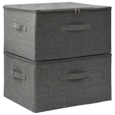 VIDAXL -Speicherboxen 2 PCs 43x34x23 cm Stoffanthrazit -verkleidet