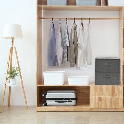 VIDAXL -Speicherboxen 2 PCs 43x34x23 cm Stoffanthrazit -verkleidet