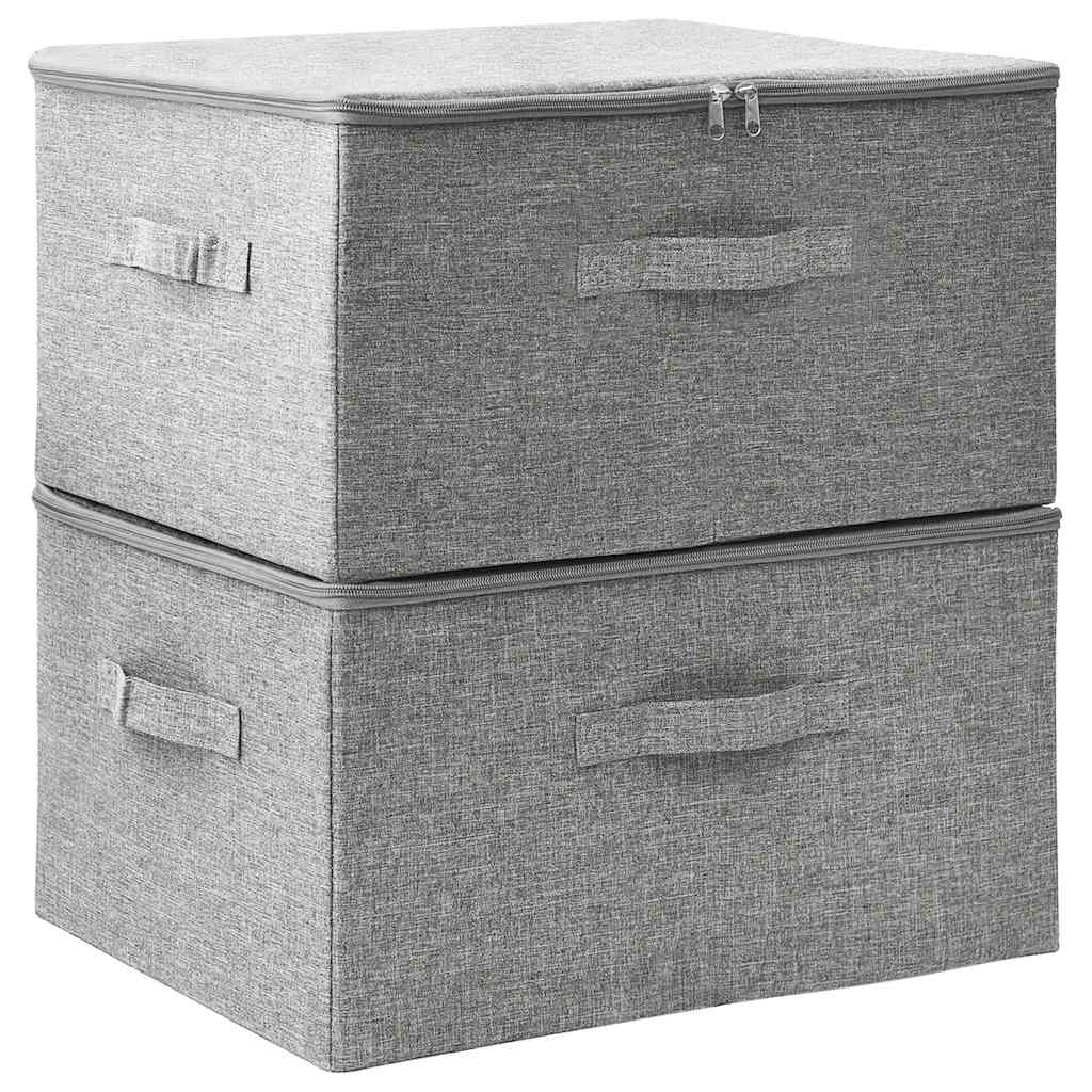 VIDAXL -Speicherboxen 2 PCs 43x34x23 cm Stoff grau