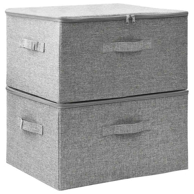 VIDAXL -Speicherboxen 2 PCs 43x34x23 cm Stoff grau