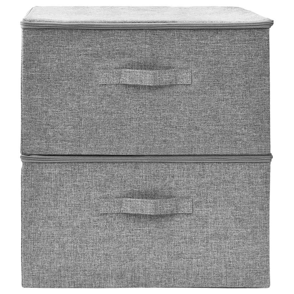 VIDAXL -Speicherboxen 2 PCs 43x34x23 cm Stoff grau