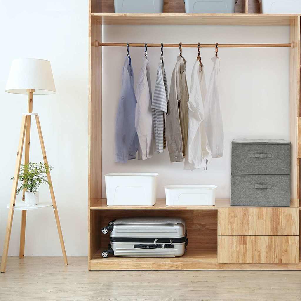 VIDAXL -Speicherboxen 2 PCs 43x34x23 cm Stoff grau