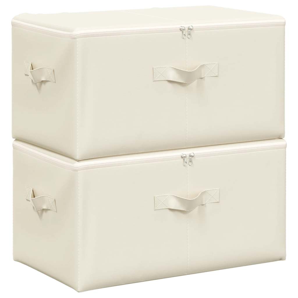 VIDAXL -Speicherboxen 2 PCs 43x34x23 cm Fabric Crème -Colored