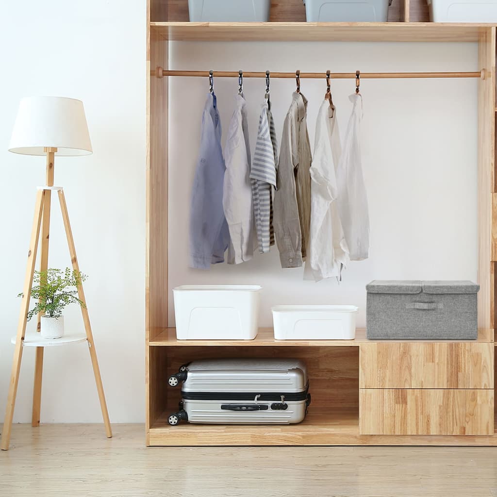 Vidaxl Storage Box 50x30x25 cm Stoff grau