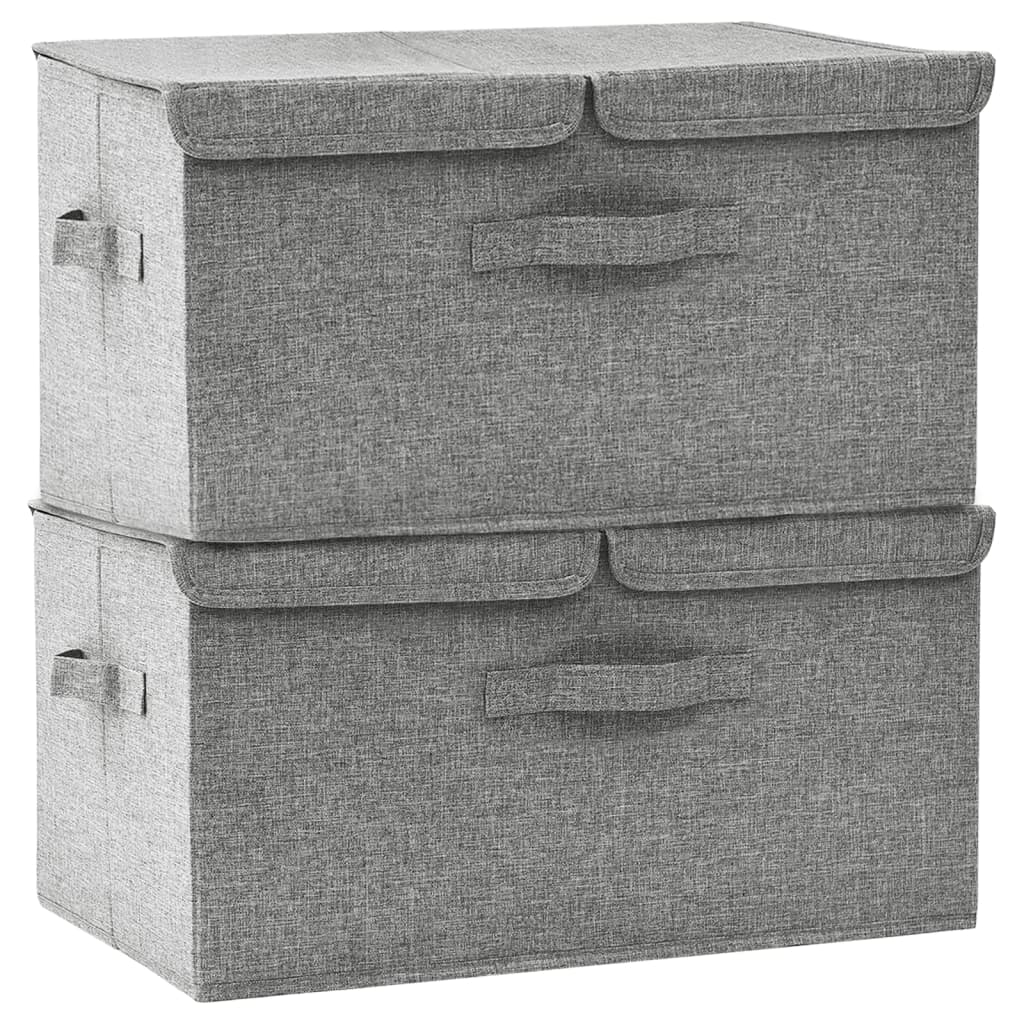 VIDAXL -Speicherboxen 2 PCs 50x30x25 cm Stoff grau