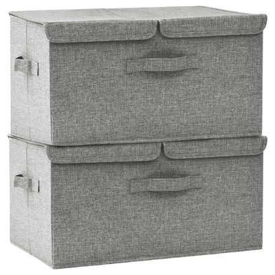 VIDAXL -Speicherboxen 2 PCs 50x30x25 cm Stoff grau
