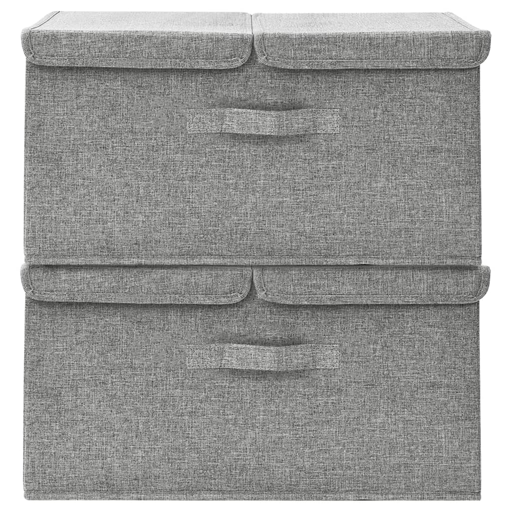 VIDAXL -Speicherboxen 2 PCs 50x30x25 cm Stoff grau