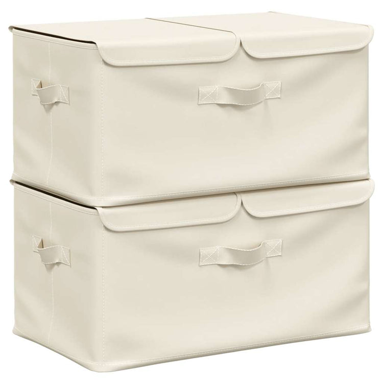 VIDAXL -Speicherboxen 2 PCs 50x30x25 cm Stoffcreme farbig