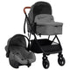 Vidaxl Kinderwagen 3-in-1 Stahl hellgrau und schwarz