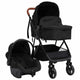 Vidaxl Pram 3-in-1 Stahl anthrazitfarben und schwarz