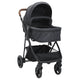 Vidaxl Kinderwagen 2-in-1 Stahl Anthrazit und Schwarz