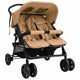 VIDAXL Zwillingskinderwagen Stahl taupe